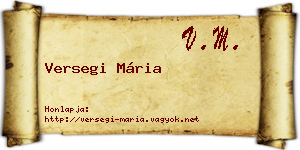 Versegi Mária névjegykártya